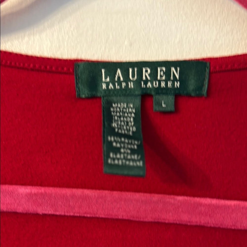 Lauren Ralph Lauren Red Draped Sleeveless Blouse - Picture 2 of 6